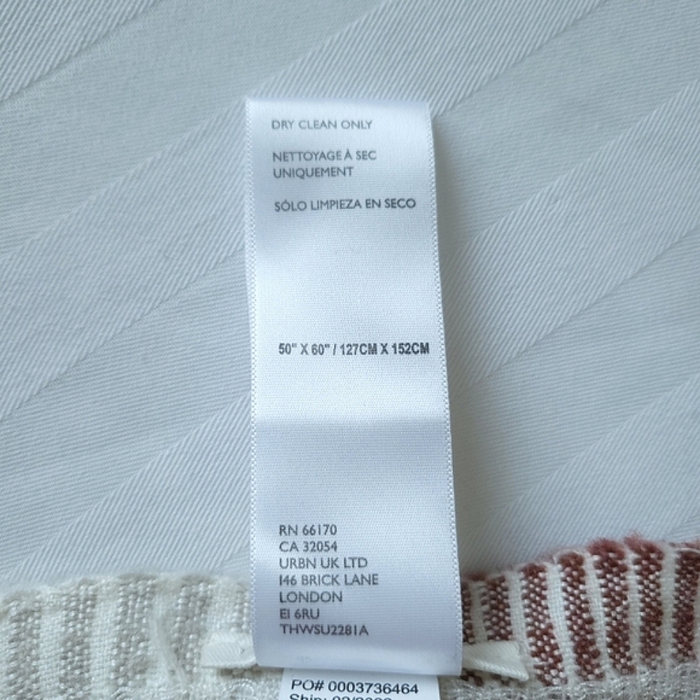 NWT Anthropologie Woven Blocked Stripe Throw Blanket - Picture 10 of 11